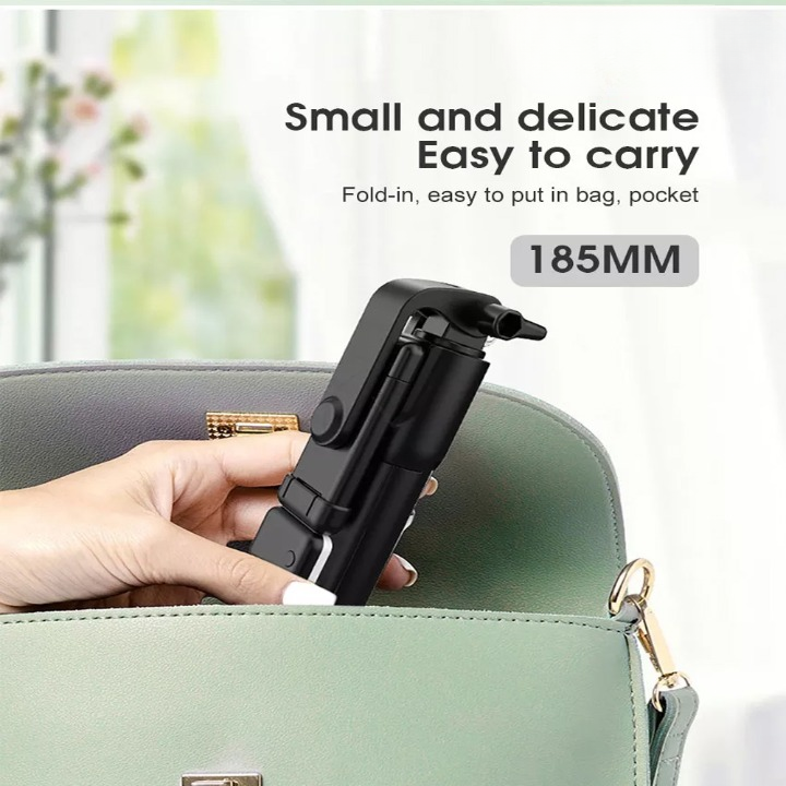 Selfie Stick With LED Light Wireless Bluetooth Foldable Mini Tripod Stand Mobile Holder With Fill Light Shutter Remote Control