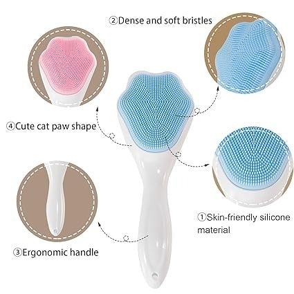 1 PCs Silicone Face Scrubber Exfoliating Brush, Manual Handheld Massager ,