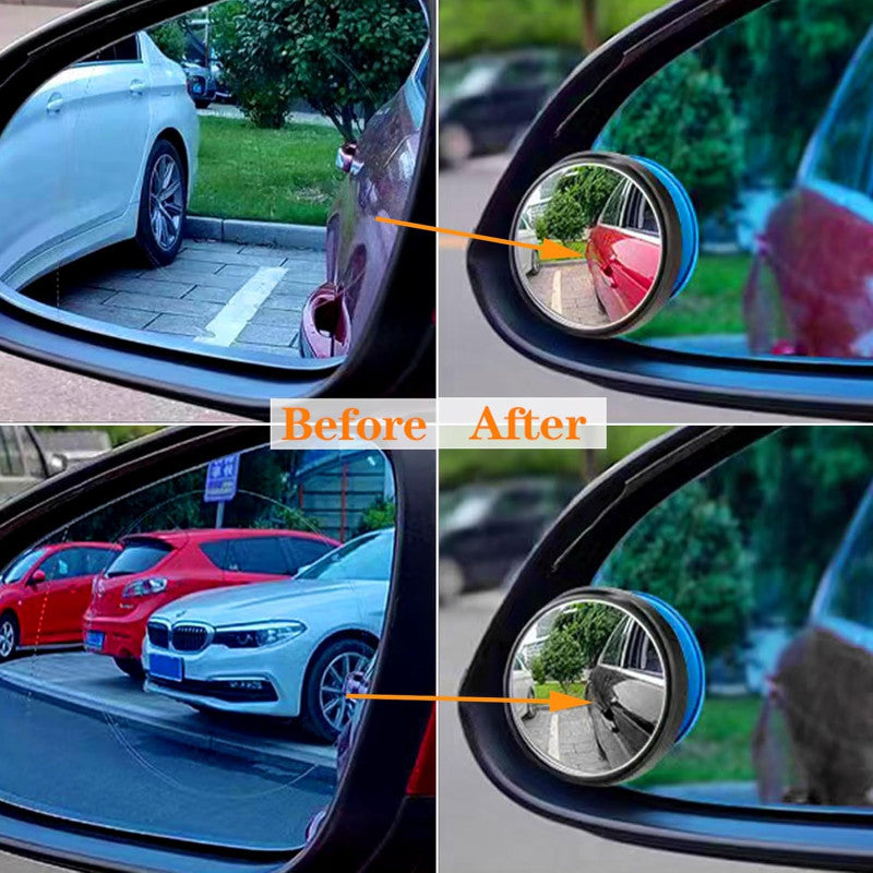 2 PCs rotatable Car Round Mirror Original Glass Rear view Blind spot Side Mirror rotatable lens