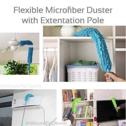 Flexible Micro Fiber Duster With Telescopic Stainless Steel Handle for Fan