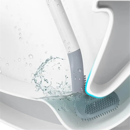 Long Handle Silicone Toilet Brush,