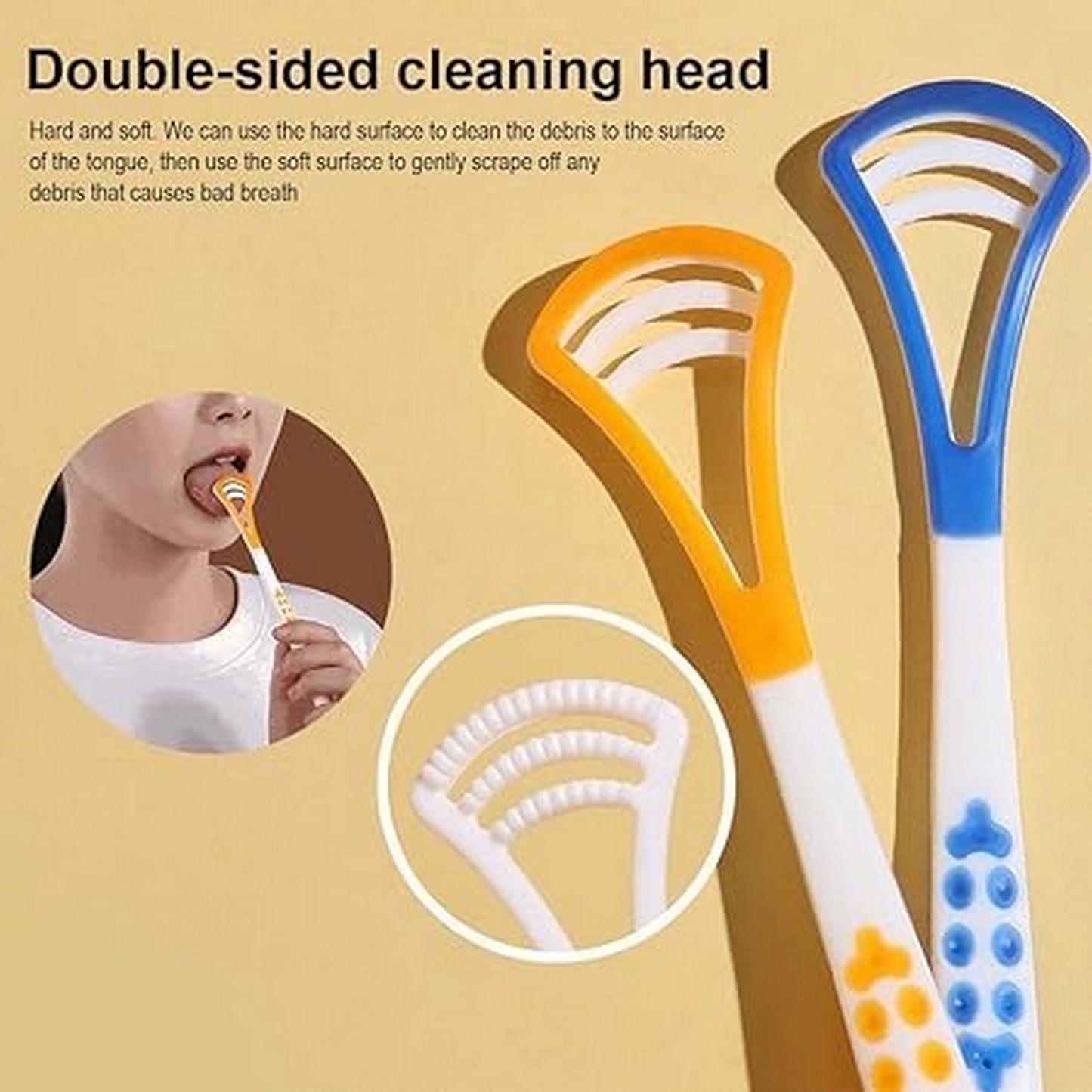 Tongue Cleaner | Double Head Tongue Cleaner | Reduce Bad Breath
