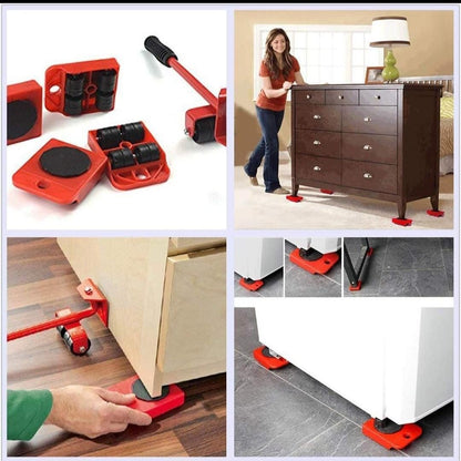 Furniture Lifter Mover Tool Set – Heavy-Duty Furniture Moving Rollers & Lifting Lever for Easy Home Appliance Transport