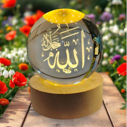 Crystal Ball 3D Arabic Night Lamp – Elegant Islamic Table Light For Prayer Rooms, Home Décor, And