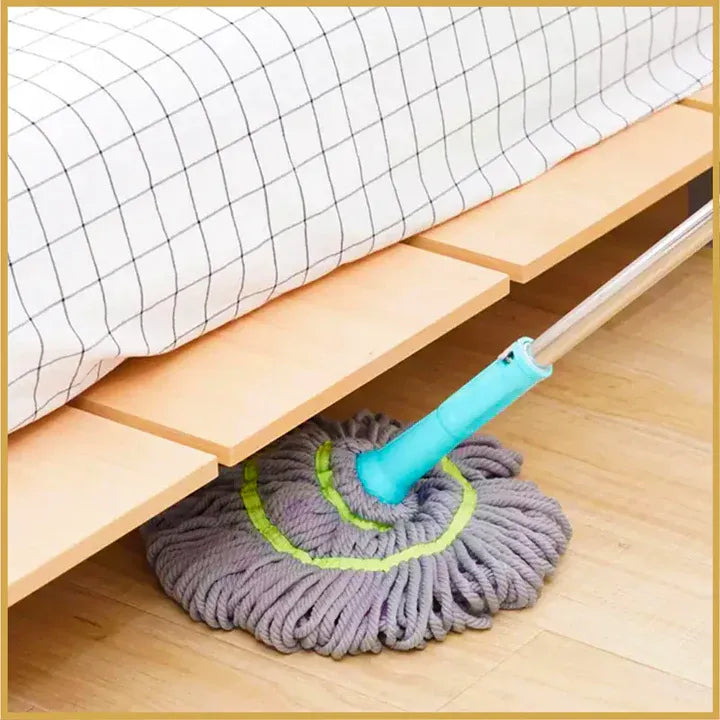 Extendable 90CM Twist Mop – 2-in-1 Rotatable Adjustable Floor Mop with Fine Fiber Fabric | 360° Self-Twisting Dehydrated Mop for Hard Floors & Walls
