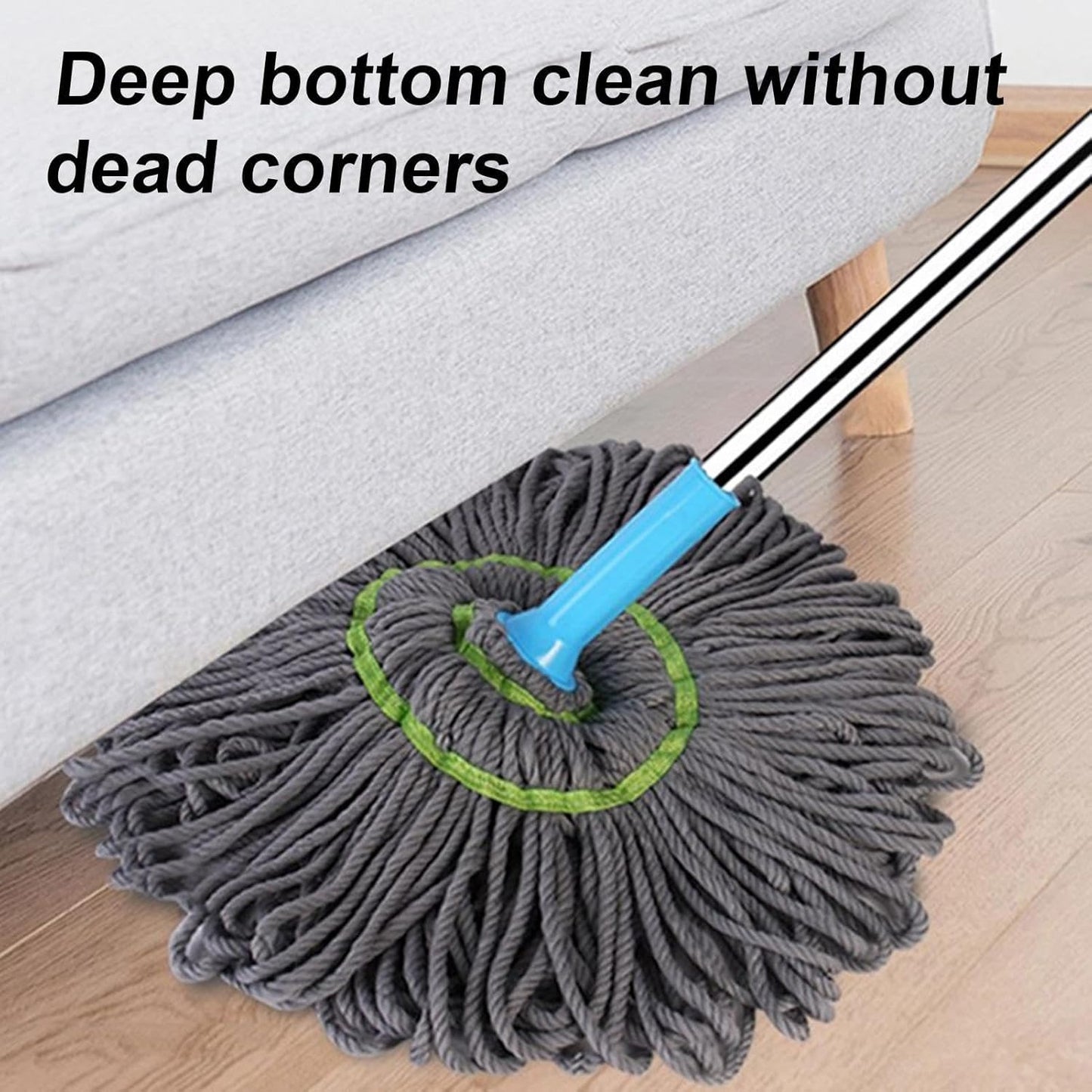 Extendable 90CM Twist Mop – 2-in-1 Rotatable Adjustable Floor Mop with Fine Fiber Fabric | 360° Self-Twisting Dehydrated Mop for Hard Floors & Walls
