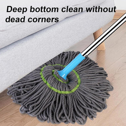 Extendable 90CM Twist Mop – 2-in-1 Rotatable Adjustable Floor Mop with Fine Fiber Fabric | 360° Self-Twisting Dehydrated Mop for Hard Floors & Walls