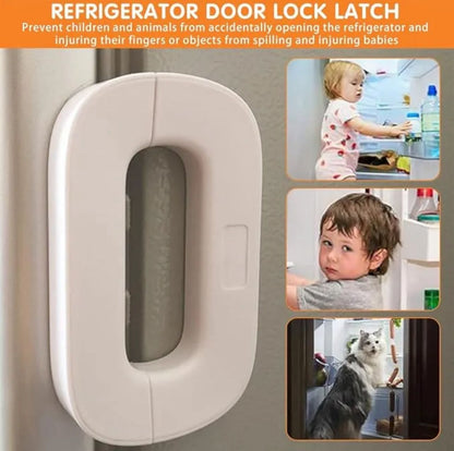 Child Safety Refrigerator Lock – Self Adhesive Fridge And Freezer Door Lock With Double Safety Button