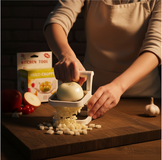 Multi-Chopper 3 in 1 Apple, Fruit & Potato Slicer – Heavy-Duty Stainless Steel Cutter for Quick, Even Slicing | Kitchen Gadget for