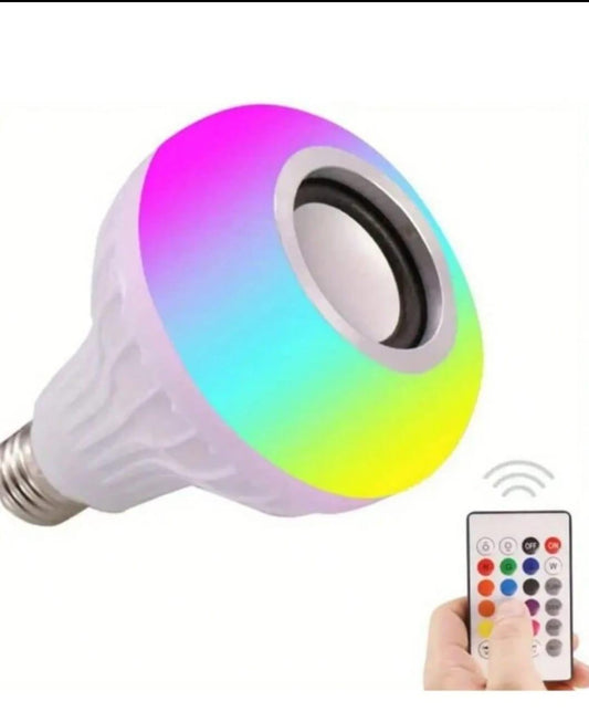Smart E27 LED RGB White 12W Wireless Bluetooth Speaker Bulb Lamp