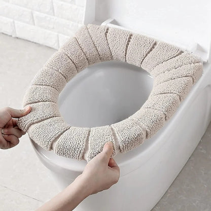 Warm Washable Soft Coral Velvet Toilet Seat Cover