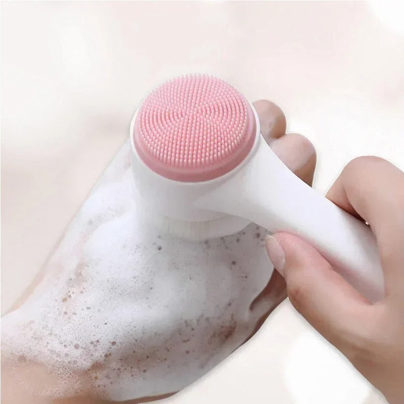 3D Double-Sided Silicone Face Cleanser | Portable Facial Cleansing & Massage Brush
