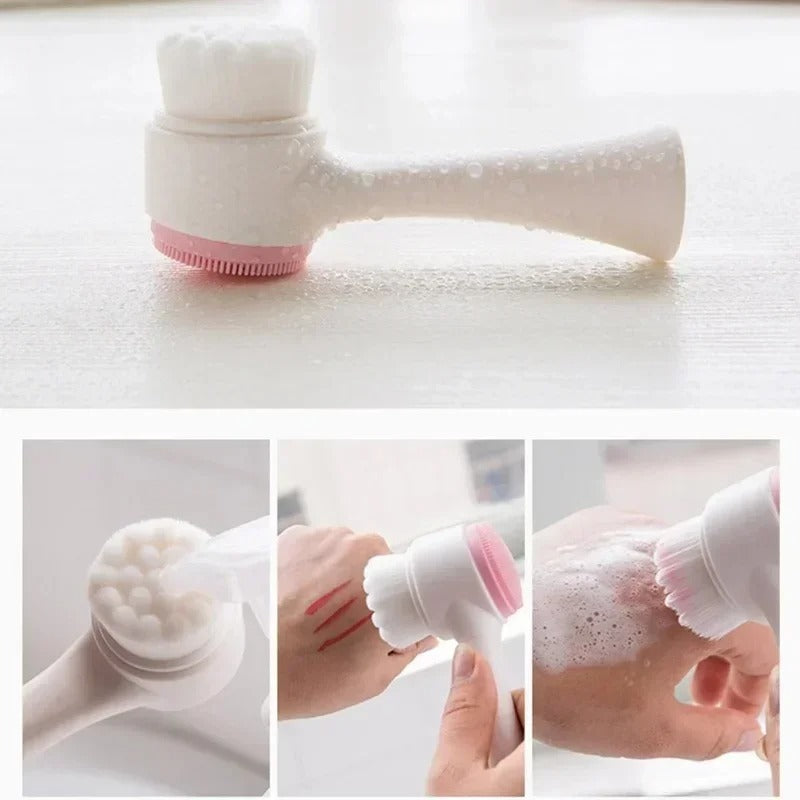 3D Double-Sided Silicone Face Cleanser | Portable Facial Cleansing & Massage Brush