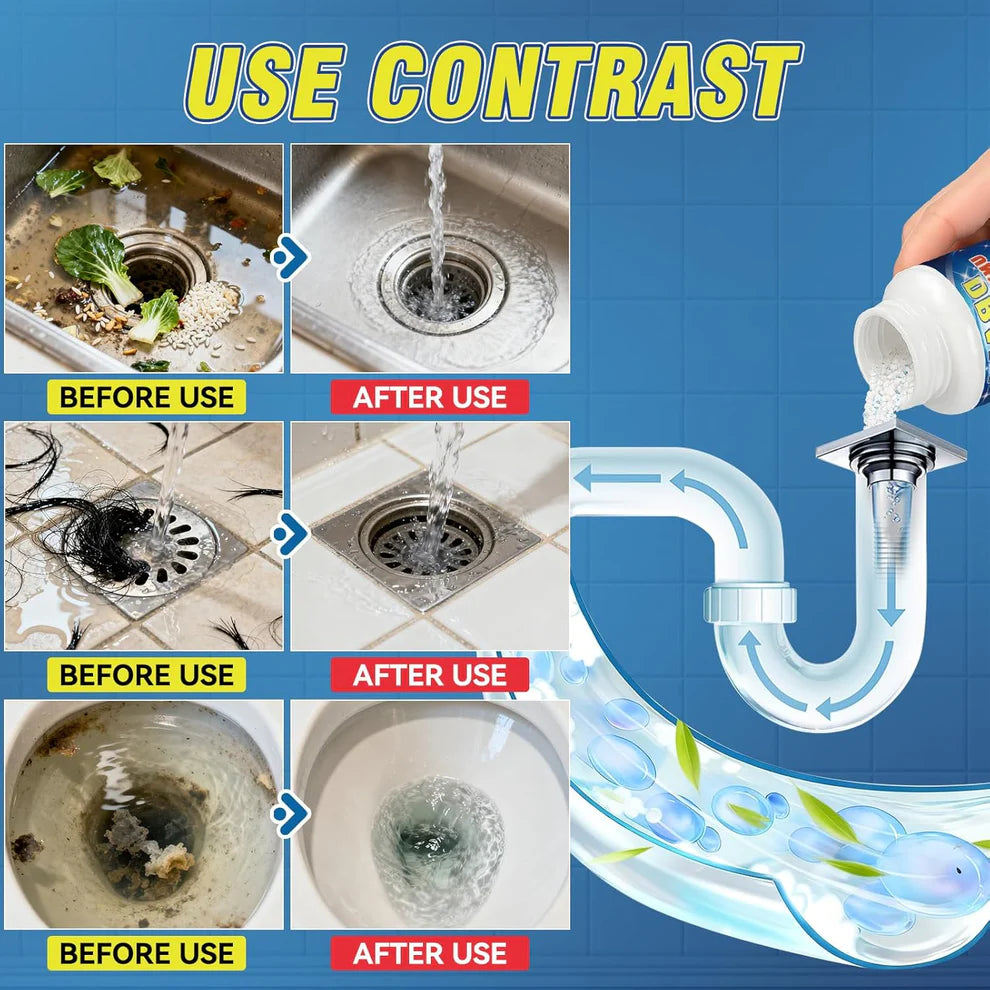Powerful Toilet & Sink Clog Remover Drain Cleaner Powder (100g) Buy 1 Get 1 free