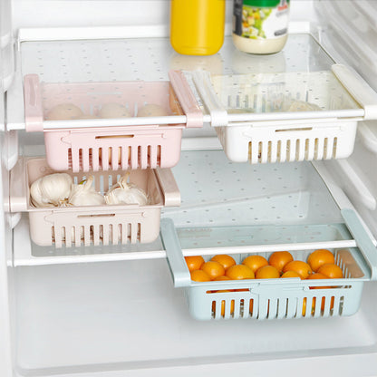 Adjustable Storage Basket For Fridge | Plastic Basket | Stretchable Food Organizer