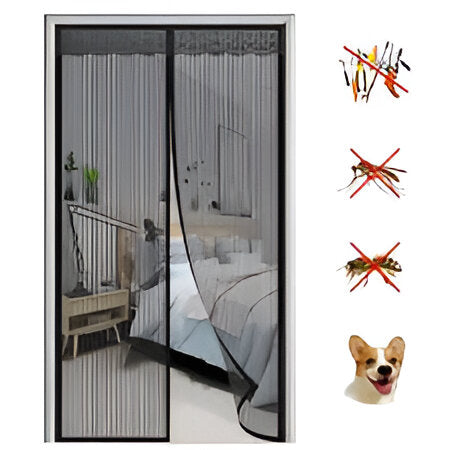 Magic Mesh Door Screen Easy Installation Hands Free Entry Keeps Insects