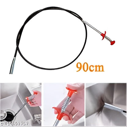 Stainless Steel Sink Wire Drain Cleaner | 90cm Spring Cleaning Stick