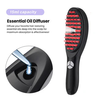 TheraBrush Hair Growth Comb with Oil Diffuser – Rechargable Scalp Massage Brush
